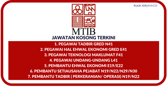 Lembaga Perindustrian Kayu Malaysia (MTIB) ~ Kekosongan Jawatan Pentadbiran & Pengurusan 2018