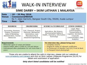 Maklumat Temuduga Skim Latihan 1Malaysia (SL1M) Sime Darby