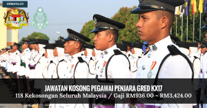 JAWATAN KOSONG PEGAWAI PENJARA GRED KX17