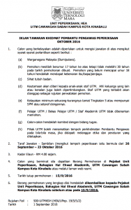 Iklan Jawatan Kosong Universiti Teknologi MARA (UiTM) Sabah