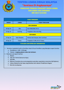 Pusat Temuduga & Pengambilan Tentera Udara Diraja Malaysia (TUDM) 2016