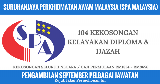 Suruhanjaya Perkhidmatan Awam Malaysia (SPA Malaysia) 104 Kekosongan