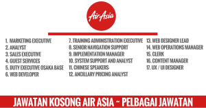 JAWATAN KOSONG AIR ASIA ~ PELBAGAI JAWATAN
