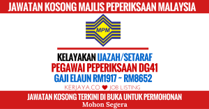 JAWATAN KOSONG MAJLIS PEPERIKSAAN MALAYSIA
