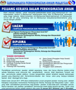 Iklan Jawatan Kosong Jabatan Kebajikan Masyarakat (JKM)
