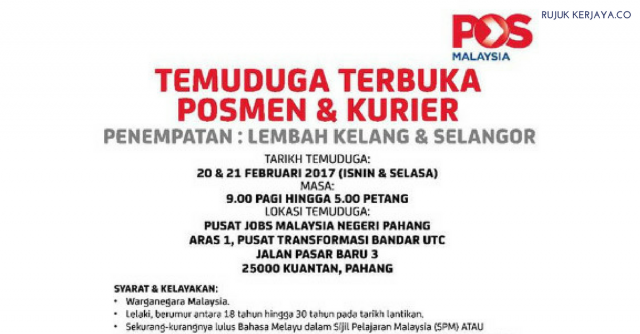 Temuduga Posmen & Kurier Pos Malaysia