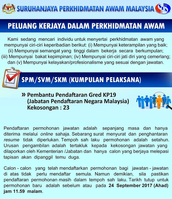 Iklan Pembantu Pendaftaran JPN