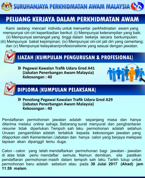 Iklan Jawatan Kosong Pegawai Kawalan Trafik Udara