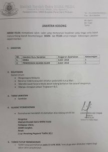 Permohonan Jawatan Guru MRSM Mara (Maktab Rendah Sains Mara) Di Buka