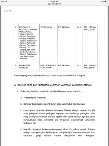 Iklan Jawatan Kosong MARA