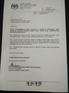 Iklan Permohonan Guru Interim KPM Sekolah Menengah & Sekolah Rendah Negeri Sabah 2018