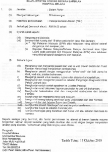 Iklan Jawatan Kosong Hospital Melaka