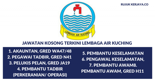 Permohonan Jawatan Kosong Lembaga Air Kuching Dibuka