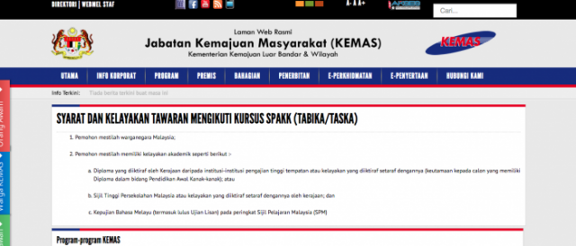 Semakan Permohonan Guru Tabika KEMAS