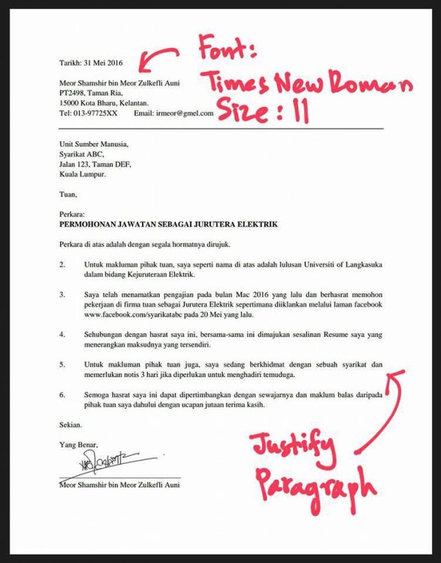 Contoh Cover Letter Simple Yang Bakal Pukau Majikan