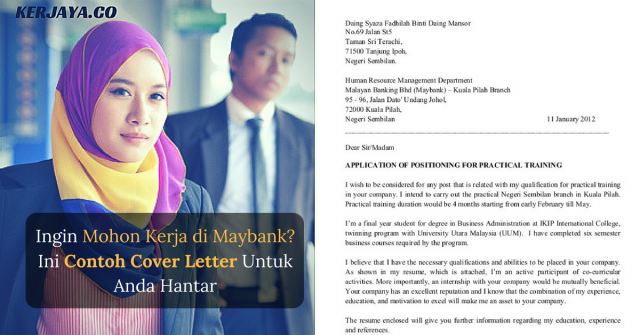 Ingin Mohon Kerja di Maybank? Ini Contoh Cover Letter Untuk Anda Hantar