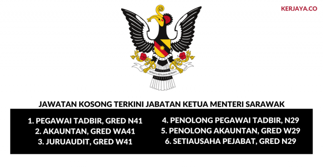 Permohonan Jawatan Jabatan Ketua Menteri Sarawak di Buka