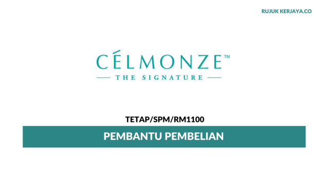 Pembantu Pembelian Celmonze ~ Gaji RM1100