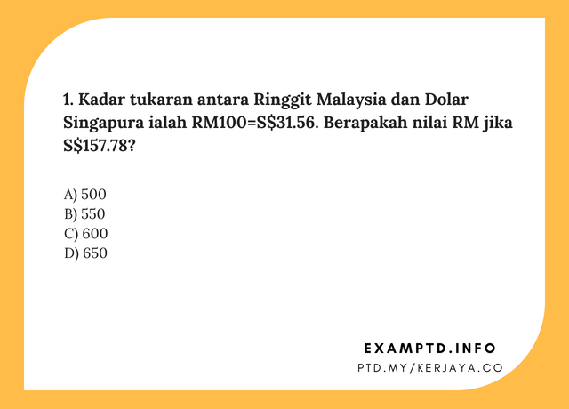 Contoh Soalan Matematik PTD