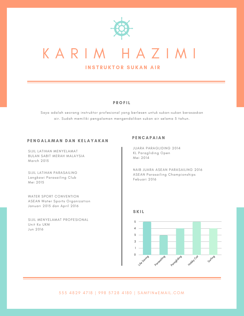 Contoh Template Resume Moden 1