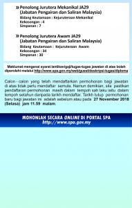 Iklan Jawatan Kosong Jabatan Pengairan & Saliran Malaysia
