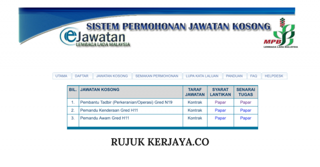 Lembaga Lada Malaysia ~ Pembantu Tadbir/Kerani/Pemandu/Pembantu Awam