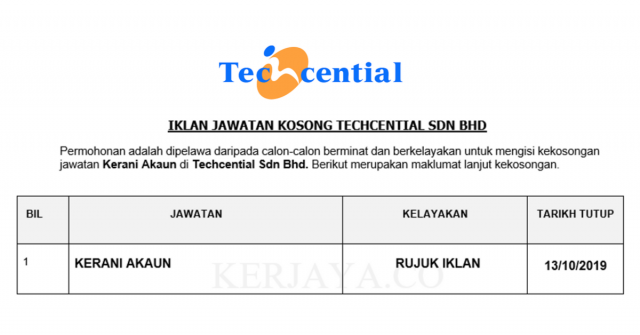 Techcential ~ Kerani Akaun