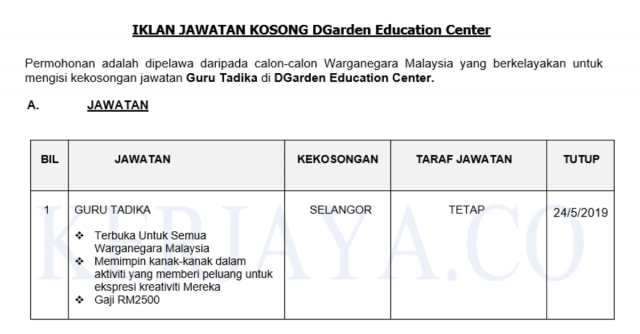 DGarden Education Center ~ Guru Tadika