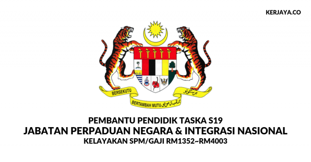 Pembantu Pendidik Taska S19 Jabatan Perpaduan Negara dan Integrasi Nasional