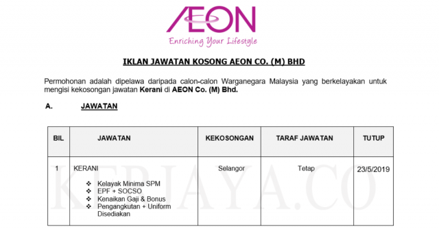 AEON Co ~ Kerani