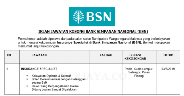Temuduga Terbuka Bank Simpanan Nasional (BSN)