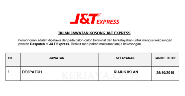 J&T Express ~ Despatch