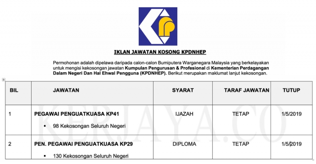 Kementerian Perdagangan Dalam Negeri Dan Hal Ehwal Pengguna (KPDNHEP)
