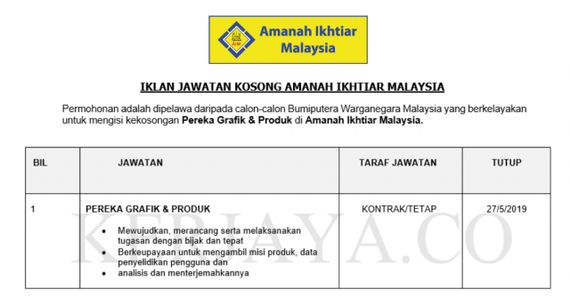 Amanah Ikhtiar Malaysia ~ Pereka Grafik & Produk