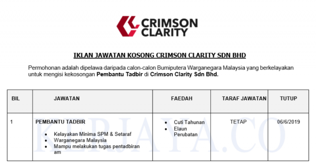 Crimson Clarity ~ Pembantu Tadbir