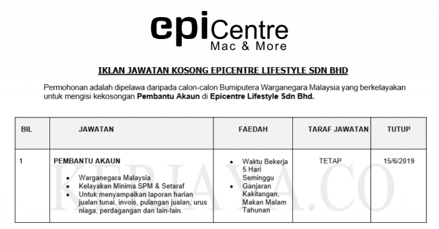 Epicentre Lifestyle ~ Pembantu Akaun