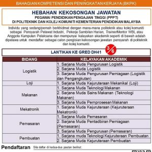 Iklan Jawatan Pegawai Pendidikan Pengajian Tinggi 2