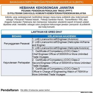 Iklan Jawatan Pegawai Pendidikan Pengajian Tinggi 2