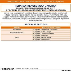 Iklan Jawatan Pegawai Pendidikan Pengajian Tinggi 2