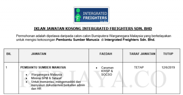 Intergrated Freighters ~ Pembantu Sumber Manusia