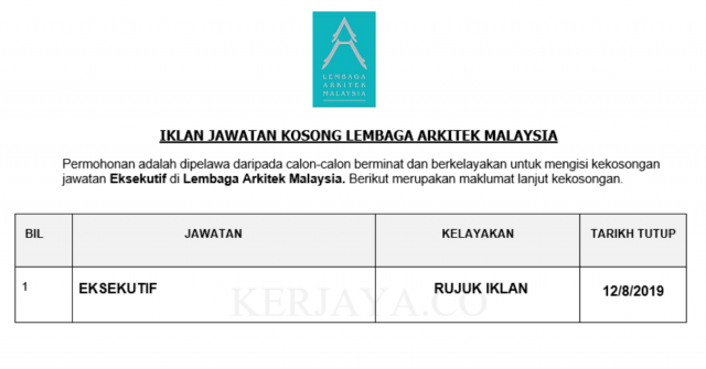 Lembaga Arkitek Malaysia ~ Eksekutif