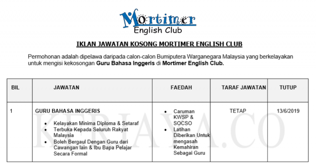 Mortimer English Club ~ Guru Bahasa Inggeris