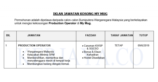 My Mug ~ Production Operator