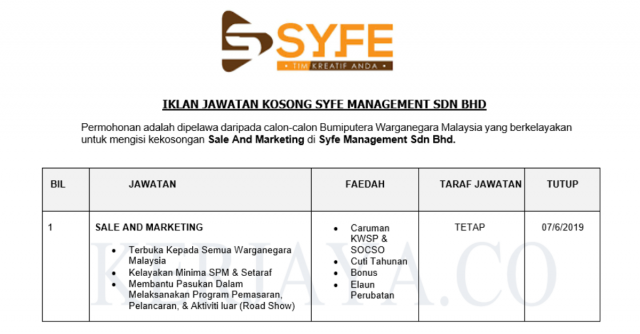 Syfe Management ~ Sale And Marketing