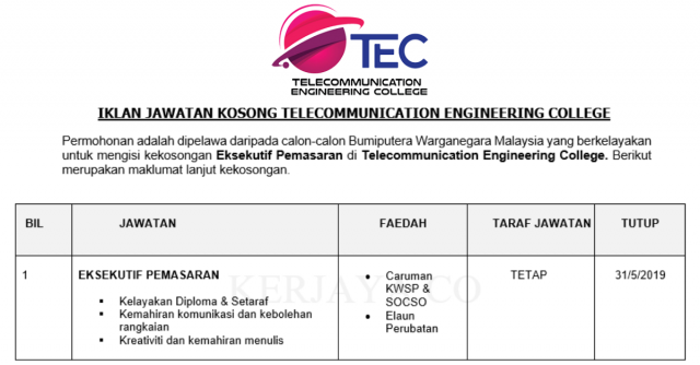 Telecommunication Engineering College ~ Eksekutif Pemasaran