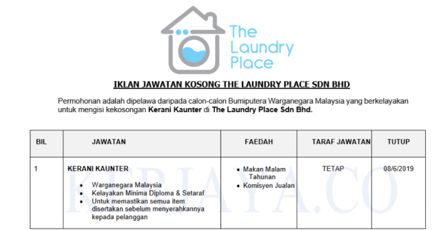 The Laundry Place ~ Kerani Kaunter