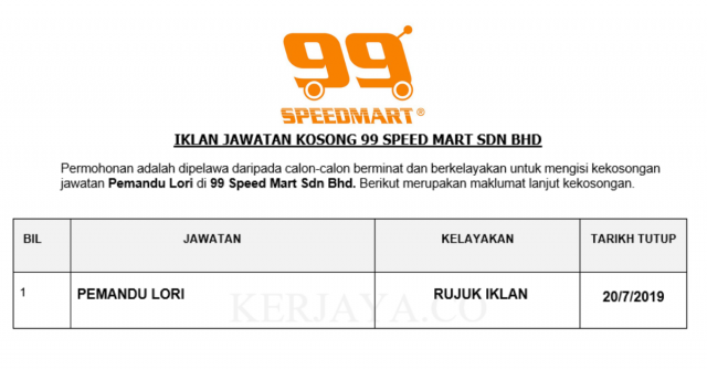 99 Speed Mart ~ Pemandu Lori