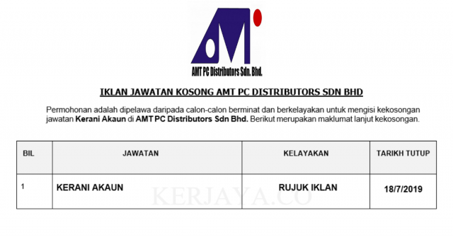 AMT PC Distributors ~ Kerani Akaun