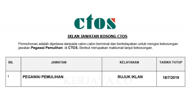CTOS ~ Pegawai Pemulihan