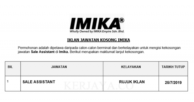 Imika ~ Sales Assistant